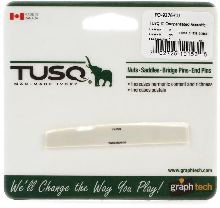 Graph Tech PQ9276C0 TUSQ 3" Compensated Acoustic Guitar Saddle