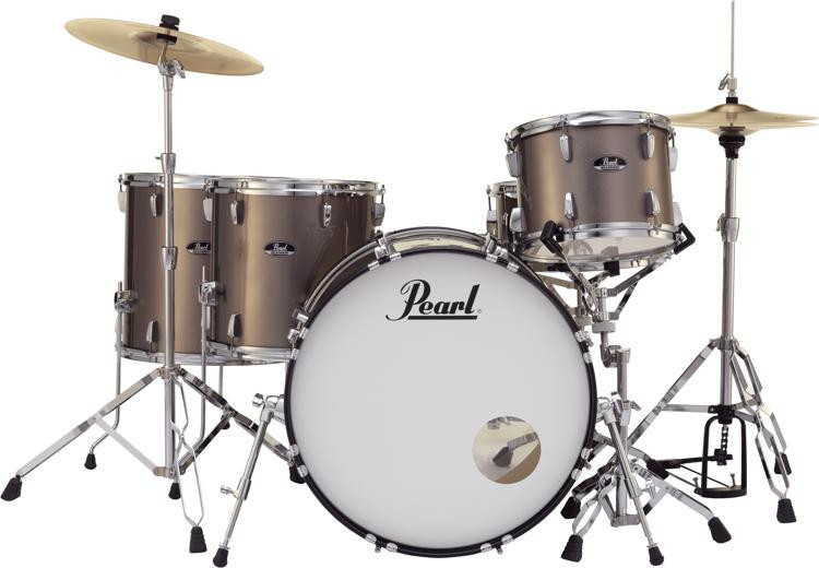 Pearl Roadshow 5-piece Complete Drum Set with Cymbals - Rock, Bronze ...