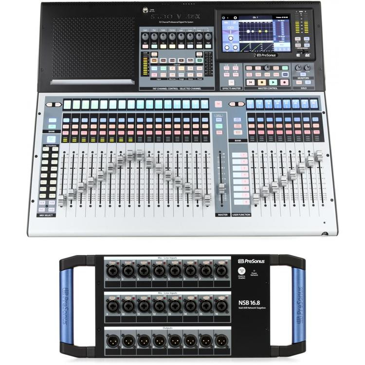 PreSonus StudioLive 32SX 32-channel Digital Mixer And NSB16.8 AVB ...