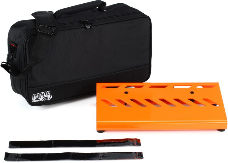 Gator Small Pedalboard with Bag 15.75"x7" Orange Sweetwater