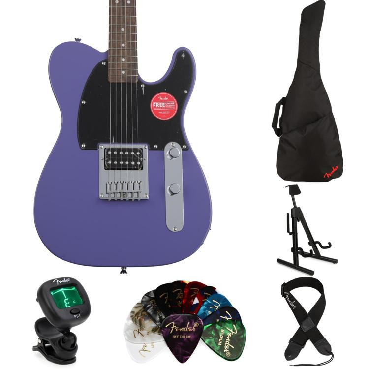 Squier Sonic Esquire Electric Guitar Essentials Bundle Ultraviolet Sweetwater