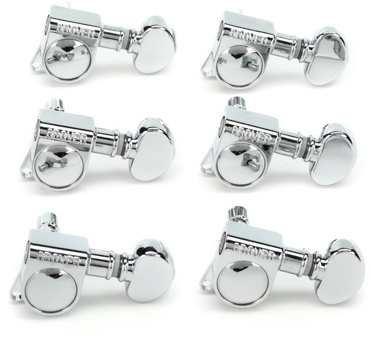 Grover 406C6 Mini Locking Rotomatic Tuners - 6-In-line - Chrome