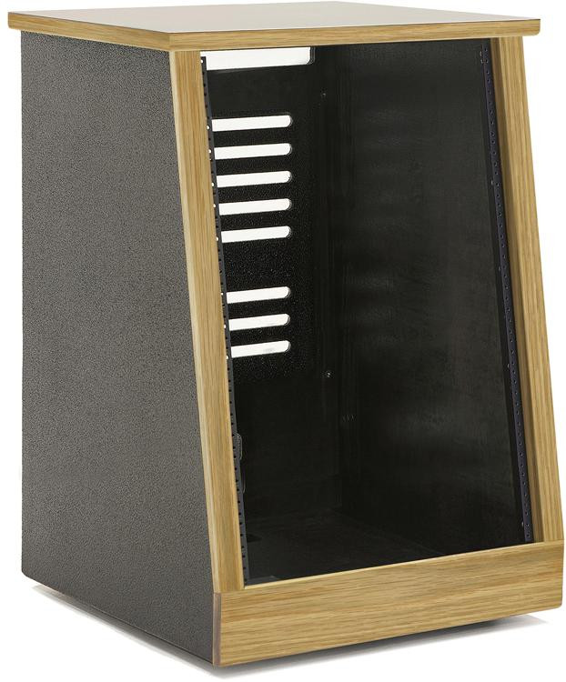 Sound Construction Single Bay Slanted 16U Studio Rack - White Oak Trim ...