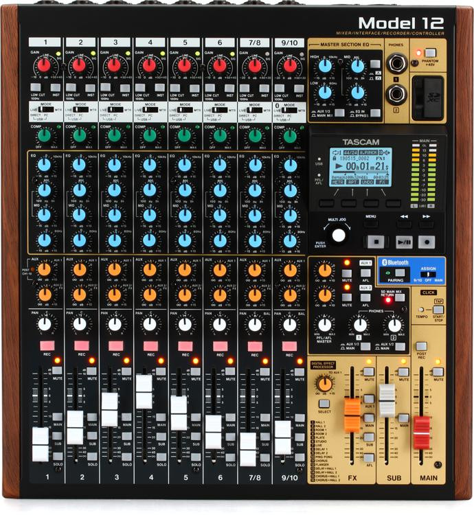 Tascam Model 12 Mixer Interface Recorder Controller Sweetwater 9547