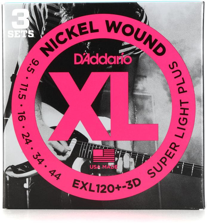 D'Addario EXL120+ Nickel Wound Electric Guitar Strings .0095.044