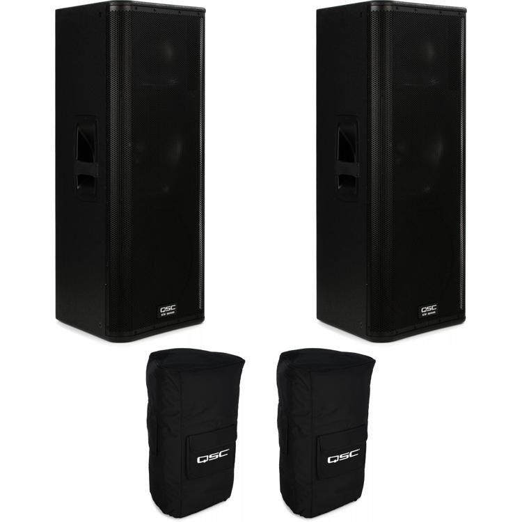 QSC KW153 1,000-watt 15-inch 3-way Powered Speaker Pair With Covers ...