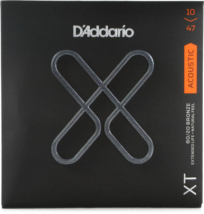 D'Addario XTAPB1047 XT 80/20 Bronze Acoustic Guitar Strings - .010-.047  Extra Light | Sweetwater