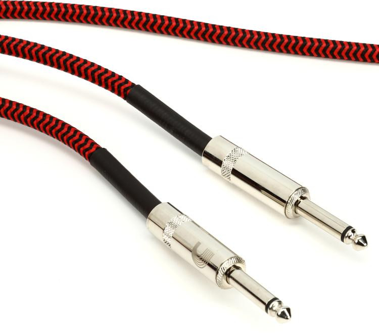 D'Addario PW-BG-20RD Braided Straight to Straight Instrument Cable - 20 ...