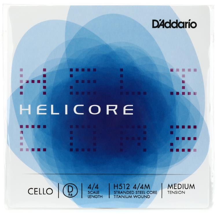 D'Addario H512 Helicore Cello D String 4/4 Size Medium Tension Sweetwater