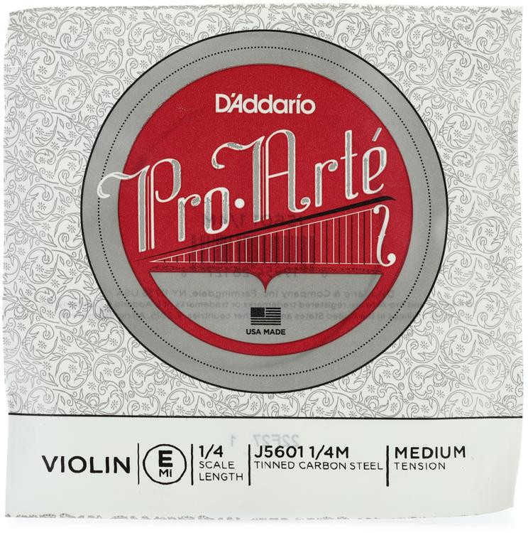 D'Addario J5601 ProArte Violin E String 1/4 Size, Medium Tension
