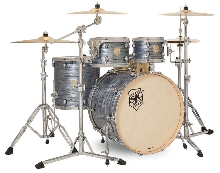 SJC Custom Drums Providence Series 4piece Shell Pack Silver Ripple