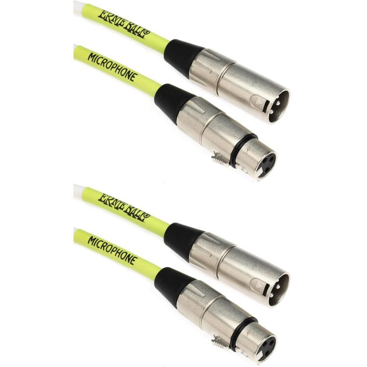 Ernie Ball P06388 Braided Microphone Cable (2Pack) 20 foot White