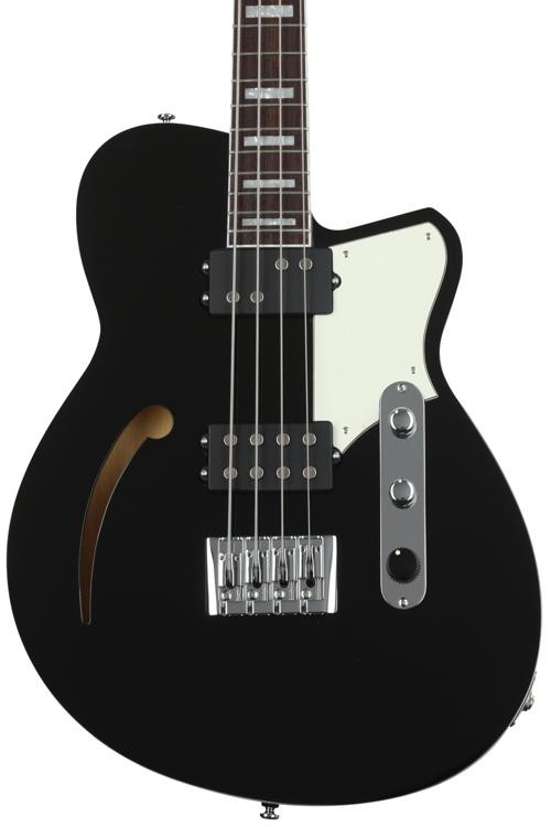 Reverend Dub King Semihollow Bass Guitar Midnight Black Sweetwater