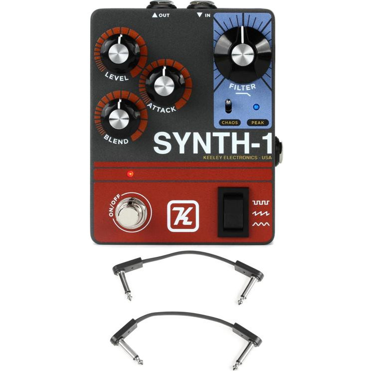 Keeley Synth1 Synth Wave Generator Pedal with 3 Patch Cables Sweetwater