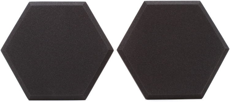 Ultimate Acoustics Hexagon Acoustic Panel - 24" Charcoal (pair