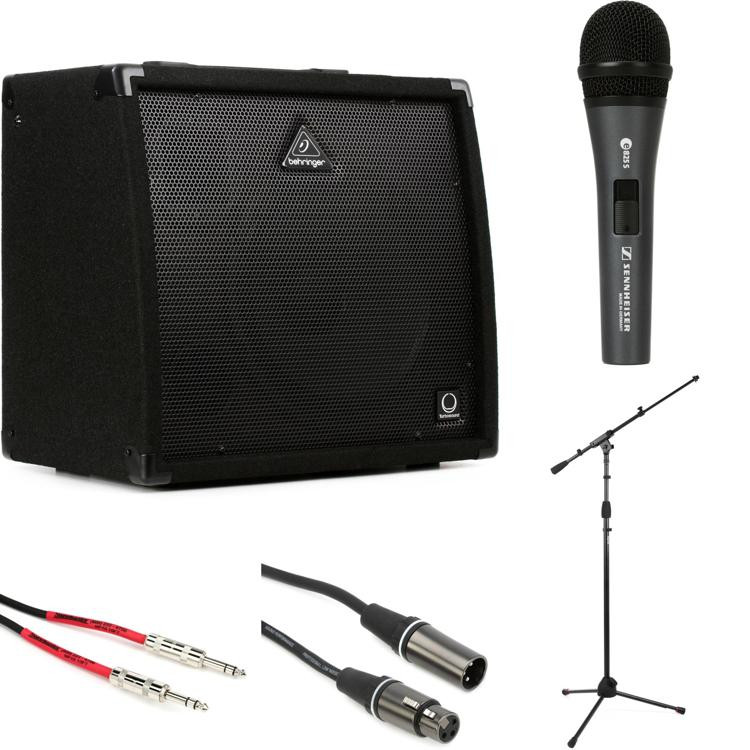 Behringer Ultratone KXD12 600W 12" Keyboard Amp Microphone Bundle