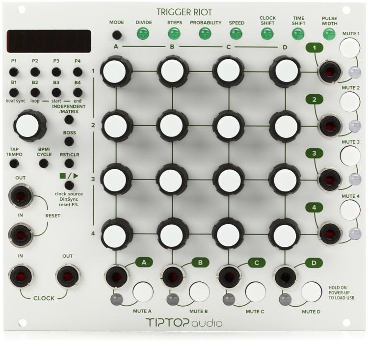 Tiptop Audio Trigger Riot Eurorack Sequencer Module White Sweetwater