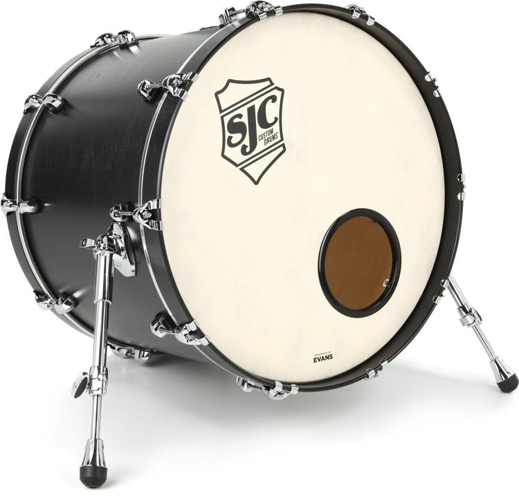 SJC Custom Drums Tour Series Bass Drum 18inch x 22inch, Matte Black