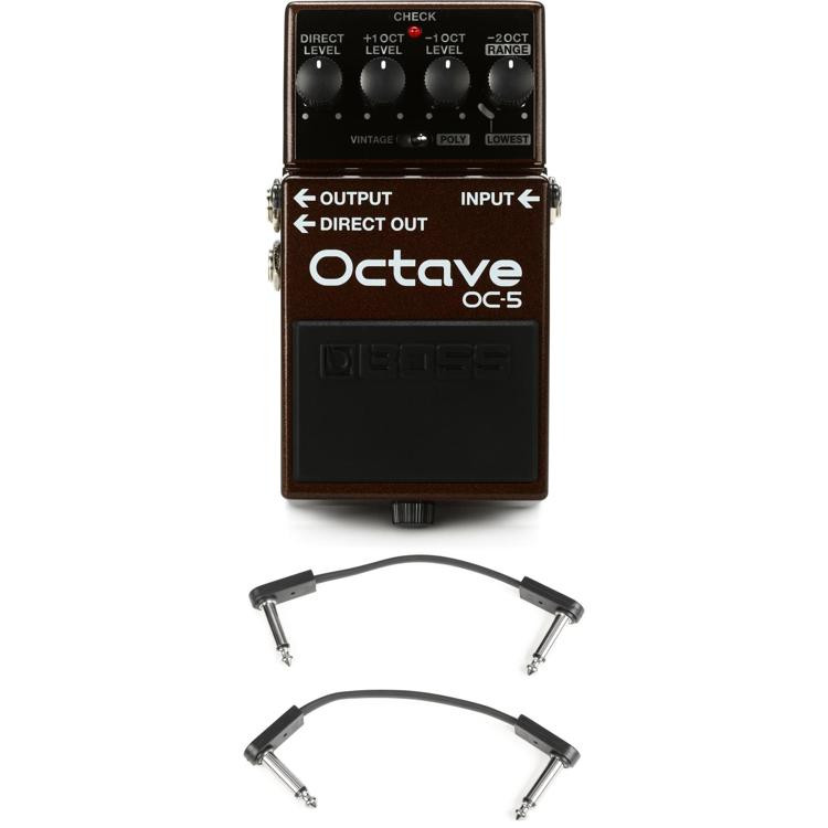 Boss OC5 Octave Pedal with 3 Patch Cables Sweetwater
