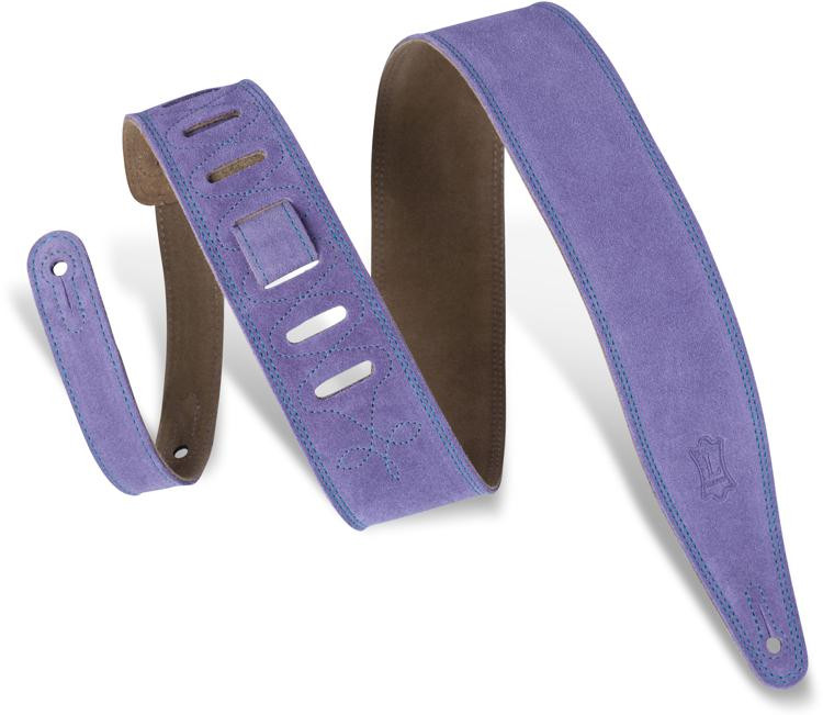 Levy's MS317AUR Suede Guitar Strap Purple Sweetwater