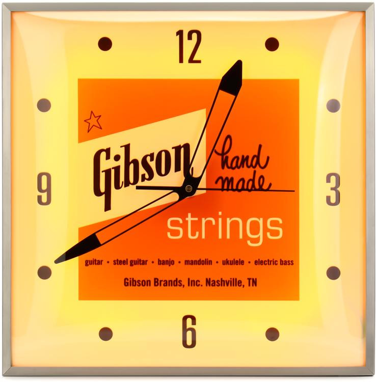 Gibson Accessories Vintage Lighted Wall Clock Handmade Strings