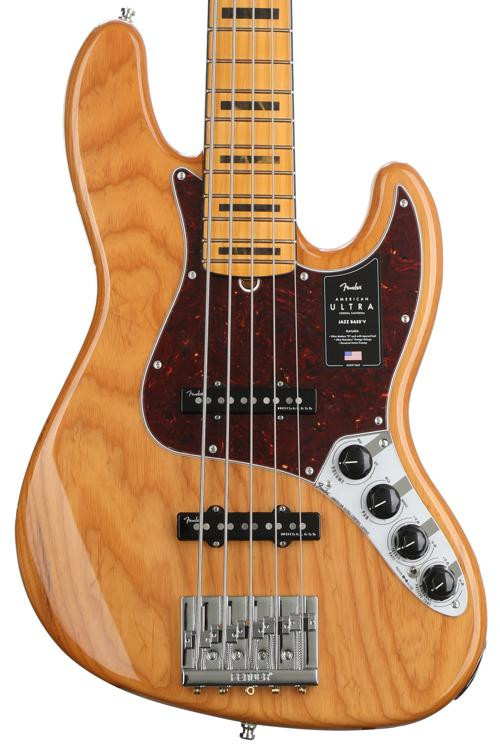 Fender American Ultra Jazz Bass V Aged Natural with Maple Fingerboard
