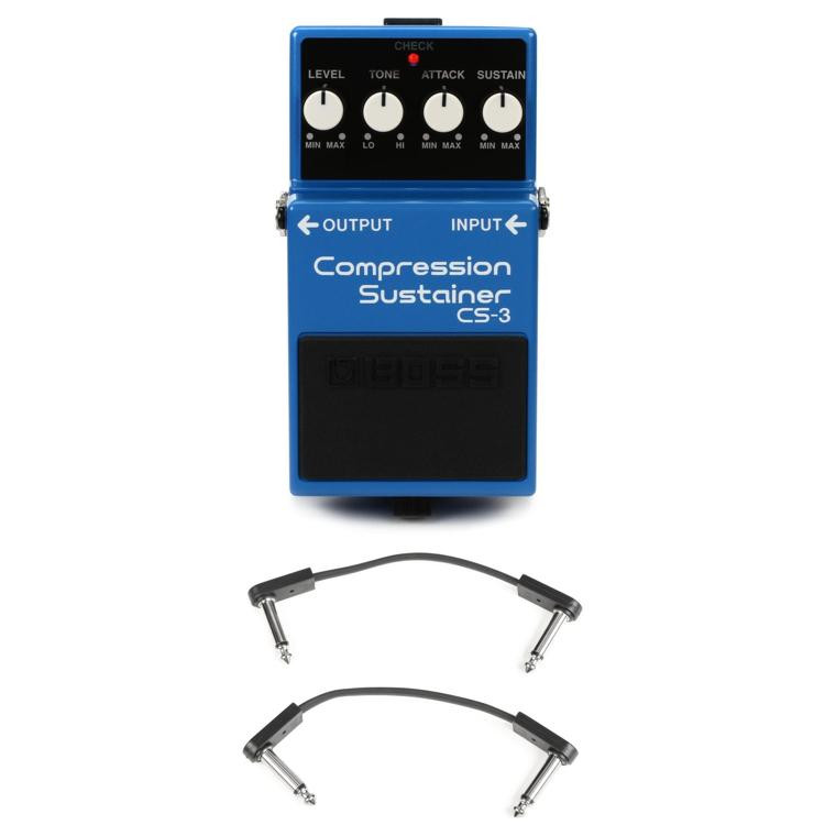 Boss CS3 Compression Sustainer Pedal with 3 Patch Cables Sweetwater