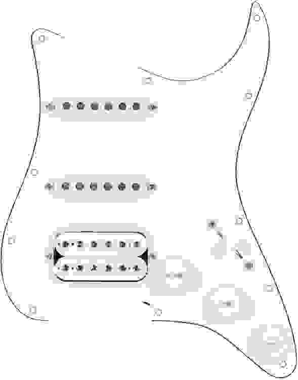 Mojotone '58 Quiet Coil HSS Strat Prewired Pickguard - White
