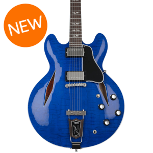 Gibson Custom 1964 Trini Lopez Custom Figured Top Semi-hollowbody Electric Guitar - Viper Blue Gloss, Sweetwater Exclusive