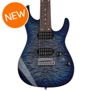 Ibanez Premium AZ427P2QM 7-string Electric Guitar - Twilight Blue Burst