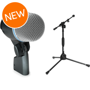 Shure Beta 52A Supercardioid Dynamic Kick Drum Microphone with Low-profile Tripod Stand