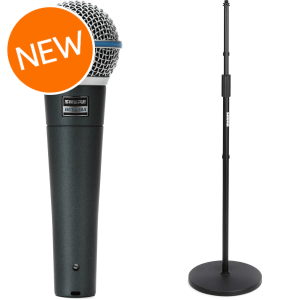 Shure Beta 58A Supercardioid Dynamic Vocal Microphone with Round Base Stand
