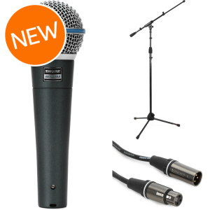 Shure Beta 58A Handheld Microphone with Deluxe Stand and Cable