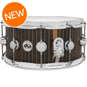 DW Limited-edition Collector's Series Maple Snare Drum - 6.5 inch x 14 inch, Brass Pinstripe Ziricote