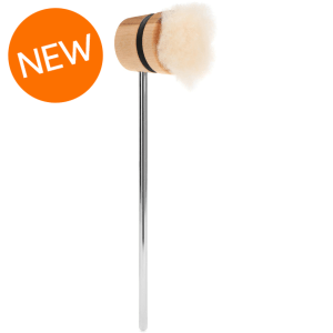 Low Boy Puff Daddy Long Boy Bass Drum Beater - Lightweight, Natural with Black Stripes