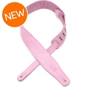 Levy's Pastel Leather Guitar Strap - Pink