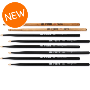 Vic Firth American Classic 4 for 3 Drumstick Value Pack - 5B, Black and Terra