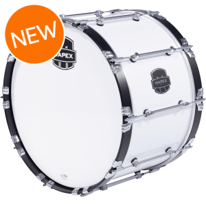 Mapex Quantum Mark II Marching Bass Drum - 14 inches x 24 inches, Gloss White