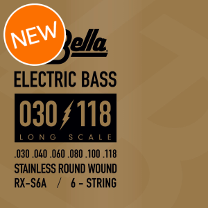 La Bella RX-S6A Rx Stainless Roundwound Bass Guitar Strings - .030-.118 Long Scale 6-string