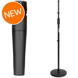 Shure SM57 Cardioid Dynamic Instrument Microphone with 10" Round Base Stand