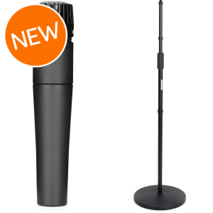 Shure SM57 Cardioid Dynamic Instrument Microphone with 12" Round Base Stand