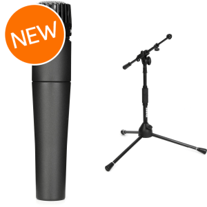Shure SM57 Cardioid Dynamic Instrument Microphone with Low-profile Tripod Stand