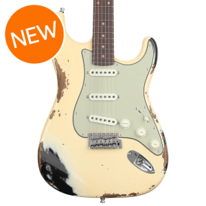Fender Custom Shop GT11 Heavy Relic Stratocaster Electric Guitar - Vintage White/Black, Sweetwater Exclusive