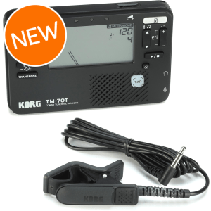 Korg TM-70C Tuner and Metronome with Contact Microphone - Black