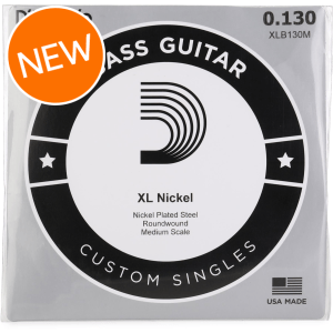 D'Addario XL Nickel Round Wound Bass Single String - .130