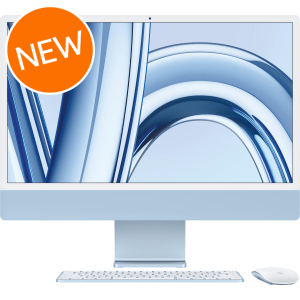 Apple 24-inch iMac With Retina 4.5K Display: Apple M3 Chip with 8‑core CPU and 8‑core GPU, 256GB - Blue