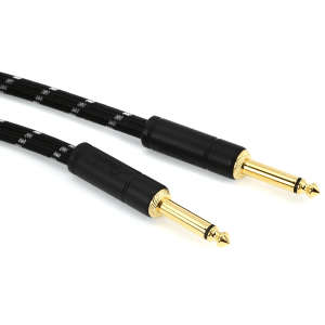 Fender 0990820075 Deluxe Series Straight to Straight Instrument Cable - 25 foot Black Tweed