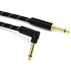 Fender 0990820079 Deluxe Series Straight to Right Angle Instrument Cable - 18.6 foot Black Tweed