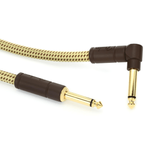 Fender 0990820082 Deluxe Series Straight to Right Angle Instrument Cable - 18.6 foot Tweed
