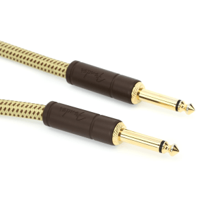 Fender 0990820084 Deluxe Series Straight to Straight Instrument Cable - 15 foot Tweed